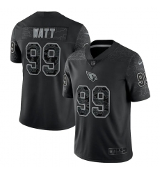 Men's Nike Arizona Cardinals #99 J.J. Watt Black Nike NFL Black Reflective Limited Jersey