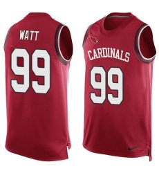 Men's Nike Arizona Cardinals #99 J.J. Watt Red Team Color Stitched NFL Limited Tank Top Jersey