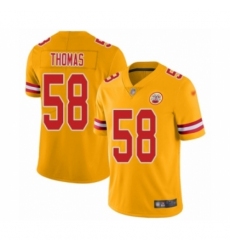 Men's Kansas City Chiefs #58 Derrick Thomas Limited Gold Inverted Legend Football Jersey