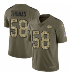 Men's Nike Kansas City Chiefs #58 Derrick Thomas Limited Olive/Camo 2017 Salute to Service NFL Jersey