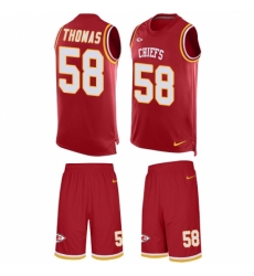 Men's Nike Kansas City Chiefs #58 Derrick Thomas Limited Red Tank Top Suit NFL Jersey