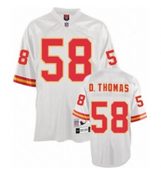 Mitchell And Ness Kansas City Chiefs #58 Derrick Thomas White Authentic Throwback NFL Jersey