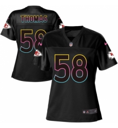 Women's Nike Kansas City Chiefs #58 Derrick Thomas Game Black Fashion NFL Jersey