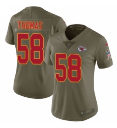 Women's Nike Kansas City Chiefs #58 Derrick Thomas Limited Olive 2017 Salute to Service NFL Jersey