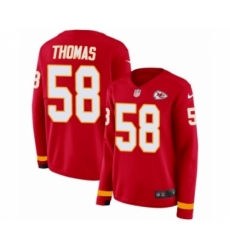 Women's Nike Kansas City Chiefs #58 Derrick Thomas Limited Red Therma Long Sleeve NFL Jersey