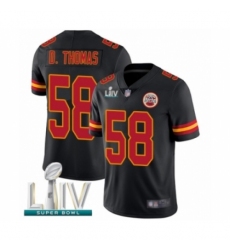 Youth Kansas City Chiefs #58 Derrick Thomas Limited Black Rush Vapor Untouchable Super Bowl LIV Bound Football Jersey