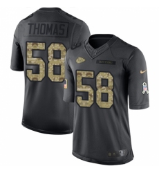 Youth Nike Kansas City Chiefs #58 Derrick Thomas Limited Black 2016 Salute to Service NFL Jersey