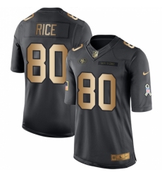 Men's Nike San Francisco 49ers #80 Jerry Rice Limited Black/Gold Salute to Service NFL Jersey