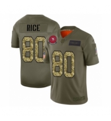 Men's San Francisco 49ers #80 Jerry Rice 2019 Olive Camo Salute to Service Limited Jersey