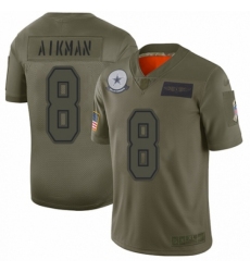 Men's Dallas Cowboys #8 Troy Aikman Limited Camo 2019 Salute to Service Football Jersey