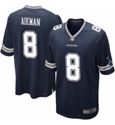 Men's Nike Dallas Cowboys #8 Troy Aikman Game Navy Blue Team Color NFL Jersey