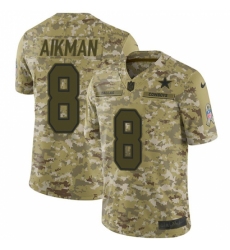 Men's Nike Dallas Cowboys #8 Troy Aikman Limited Camo 2018 Salute to Service NFL Jersey