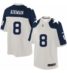 Men's Nike Dallas Cowboys #8 Troy Aikman Limited White Throwback Alternate NFL Jersey