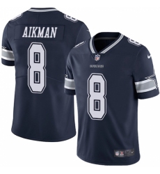 Men's Nike Dallas Cowboys #8 Troy Aikman Navy Blue Team Color Vapor Untouchable Limited Player NFL Jersey