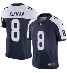 Men's Nike Dallas Cowboys #8 Troy Aikman Navy Blue Throwback Alternate Vapor Untouchable Limited Player NFL Jersey