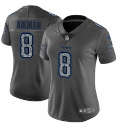 Women's Nike Dallas Cowboys #8 Troy Aikman Gray Static Vapor Untouchable Limited NFL Jersey