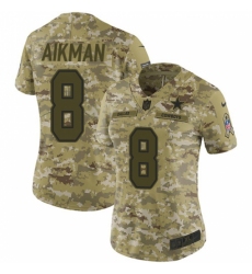 Women's Nike Dallas Cowboys #8 Troy Aikman Limited Camo 2018 Salute to Service NFL Jersey