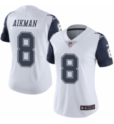 Women's Nike Dallas Cowboys #8 Troy Aikman Limited White Rush Vapor Untouchable NFL Jersey