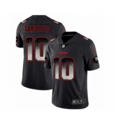 Men San Francisco 49ers #10 Jimmy Garoppolo Black Smoke Fashion Limited Jersey