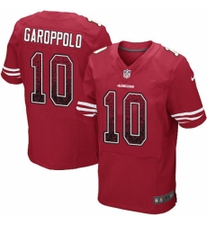 Men's Nike San Francisco 49ers #10 Jimmy Garoppolo Elite Red Home Drift Fashion NFL Jersey