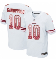 Men's Nike San Francisco 49ers #10 Jimmy Garoppolo Elite White Road Drift Fashion NFL Jersey