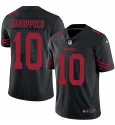 Men's Nike San Francisco 49ers #10 Jimmy Garoppolo Limited Black Rush Vapor Untouchable NFL Jersey