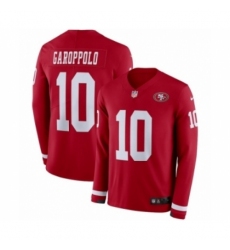 Men's Nike San Francisco 49ers #10 Jimmy Garoppolo Limited Red Therma Long Sleeve NFL Jersey