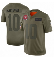 Men's San Francisco 49ers #10 Jimmy Garoppolo Limited Camo 2019 Salute to Service Football Jersey