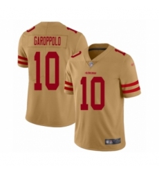 Men's San Francisco 49ers #10 Jimmy Garoppolo Limited Gold Inverted Legend Football Jersey