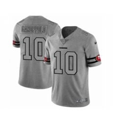 Men's San Francisco 49ers #10 Jimmy Garoppolo Limited Gray Team Logo Gridiron Football Jersey