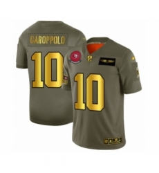 Men's San Francisco 49ers #10 Jimmy Garoppolo Limited Olive Gold 2019 Salute to Service Football Jersey