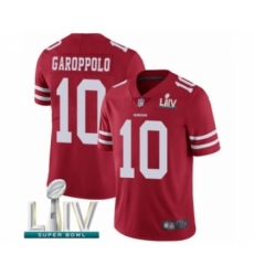 Men's San Francisco 49ers #10 Jimmy Garoppolo Red Team Color Vapor Untouchable Limited Player Super Bowl LIV Bound Football Jersey