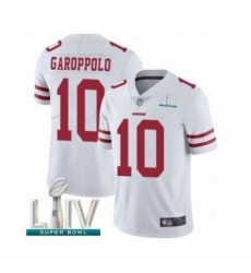 Men's San Francisco 49ers #10 Jimmy Garoppolo White Vapor Untouchable Limited Player Super Bowl LIV Bound Football Jersey