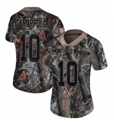 Women's Nike San Francisco 49ers #10 Jimmy Garoppolo Limited Camo Rush Realtree NFL Jersey