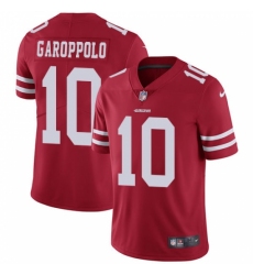 Youth Nike San Francisco 49ers #10 Jimmy Garoppolo Red Team Color Vapor Untouchable Limited Player NFL Jersey