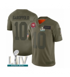 Youth San Francisco 49ers #10 Jimmy Garoppolo Limited Olive 2019 Salute to Service Super Bowl LIV Bound Football Jersey