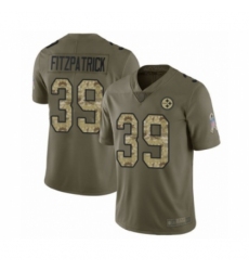 Men's Pittsburgh Steelers #39 Minkah Fitzpatrick Limited Olive Camo 2017 Salute to Service Football Jersey