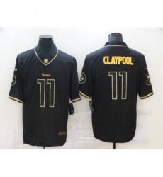 Men's Pittsburgh Steelers #11 Chase Claypool Olive Gold Nike 2020 Salute To Service Limited Jersey