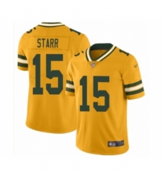 Men's Green Bay Packers #15 Bart Starr Limited Gold Inverted Legend Football Jersey