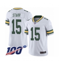 Men's Green Bay Packers #15 Bart Starr White Vapor Untouchable Limited Player 100th Season Football Jersey