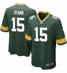 Men's Nike Green Bay Packers #15 Bart Starr Game Green Team Color NFL Jersey