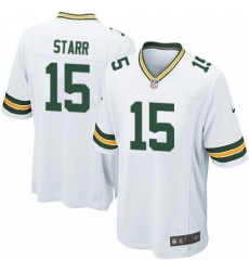 Men's Nike Green Bay Packers #15 Bart Starr Game White NFL Jersey