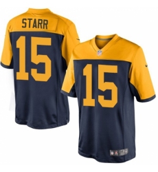 Men's Nike Green Bay Packers #15 Bart Starr Limited Navy Blue Alternate NFL Jersey