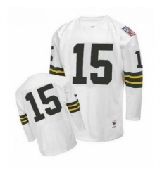 Mitchell and Ness Green Bay Packers #15 Bart Starr Authentic White Throwback NFL Jersey