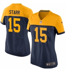 Women's Nike Green Bay Packers #15 Bart Starr Limited Navy Blue Alternate NFL Jersey