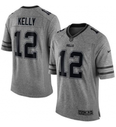 Men's Nike Buffalo Bills #12 Jim Kelly Gray Stitched NFL Limited Gridiron Gray Jersey