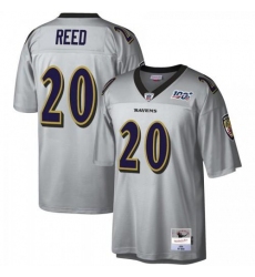 Men's and Youth Baltimore Ravens #20 Ed Reed Mitchell & Ness NFL 100 Retired Player Platinum Jersey