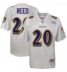 Men's and Youth Baltimore Ravens #20 Ed Reed Mitchell & Ness Platinum NFL 100 Retired Player Legacy Jersey