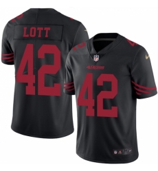 Men's Nike San Francisco 49ers #42 Ronnie Lott Limited Black Rush Vapor Untouchable NFL Jersey