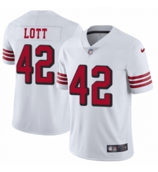 Men's Nike San Francisco 49ers #42 Ronnie Lott Limited White Rush Vapor Untouchable NFL Jersey